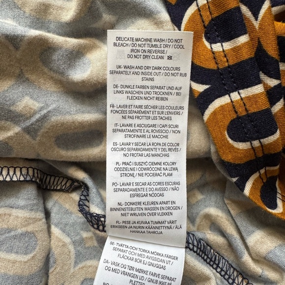 Boden Thea Short Sleeve Jersey Dress in Ochre Chain Size 4 - Picture 10 of 10